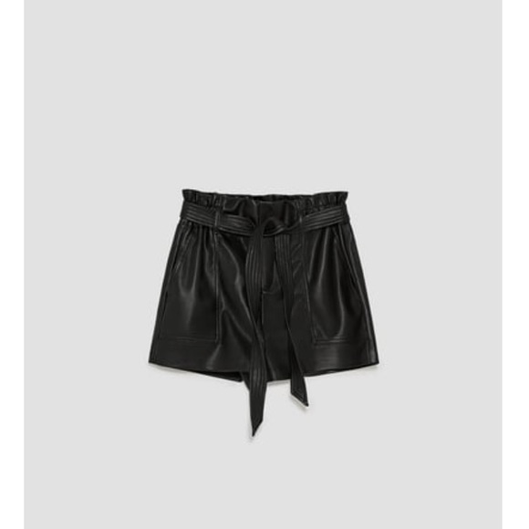 leather shorts paper bag